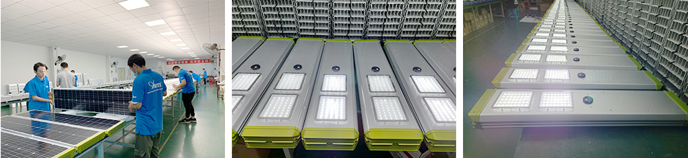 Produksi lampu jalan tenaga surya dua sisi (SL-X)