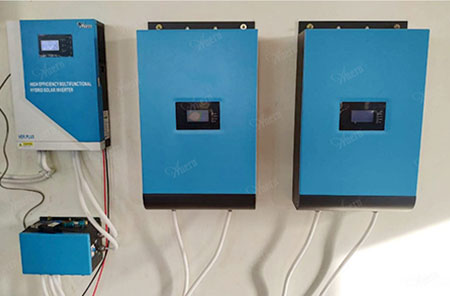 Sistem tenaga surya Off-Grid litium 5,5 kW untuk stasiun Gas di Myanmar