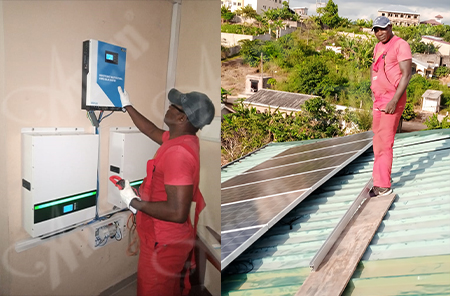 Sistem surya Off-Grid baterai litium 5,5 KW di Kamerun