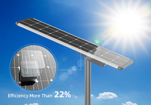 Dilengkapi dengan panel surya mono dengan efisiensi konversi fotolistrik tinggi 22% dan melakukan baik dalam lingkungan cahaya tinggi dan rendah.