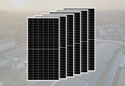 Tipe: jaminan output daya: 550W25 Tahun daya mocrystalline PV Half cell