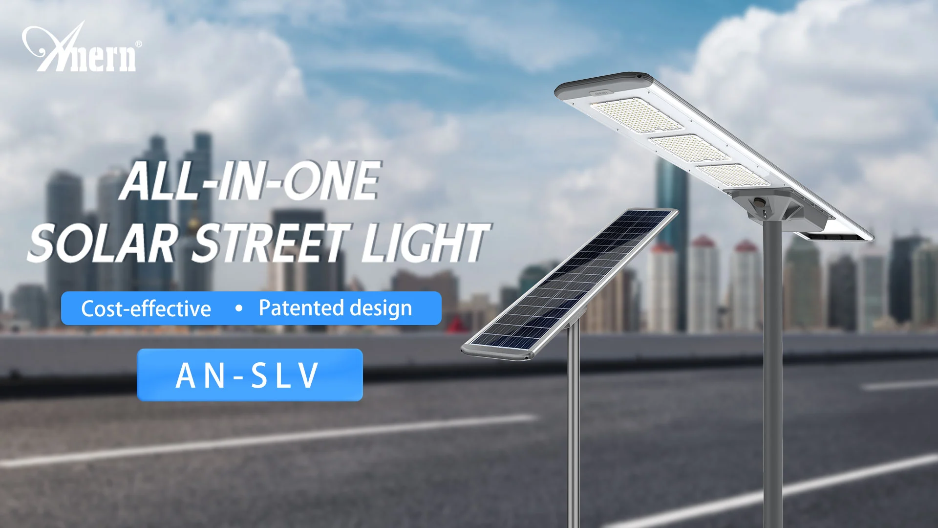 Lampu Jalan Led surya terintegrasi All in One (AN-SLV)