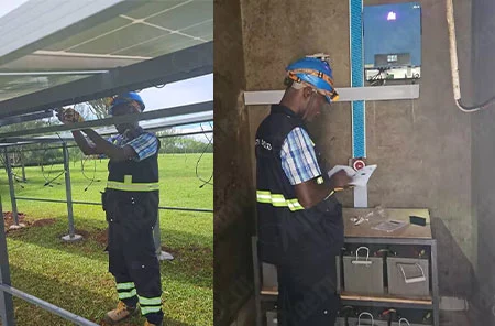 Sistem tenaga surya 2,4 kW & 10,2 KW di ibu