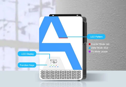 Operasi LCD yang nyaman, Anda dapat mengatur parameter melalui panel LCD dengan mudah untuk meningkatkan kinerja inverter.