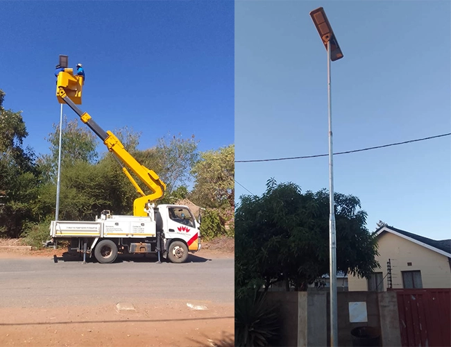 Lampu Jalan led surya terintegrasi all in one