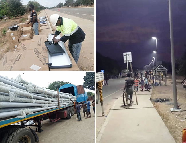 Lampu Jalan led surya terintegrasi