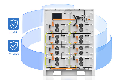Sistem manajemen BMS yang cerdas dan kantong udara untuk memastikan operasi sistem yang aman dan andal.