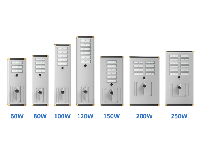 Lampu Jalan tenaga surya, 60W 80W 100W 120W 150W 200W 250W semua dalam satu